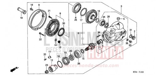 ENGRENAGE MENE DE SORTIE VTX1800C4 de 2004